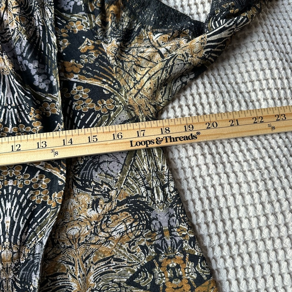Free People Nouveau Drape Abstract Lace Sleeve Top Womens Small Brown Neutral - Picture 5 of 9